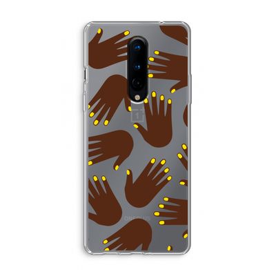 Hands dark: OnePlus 8 Transparant Hoesje