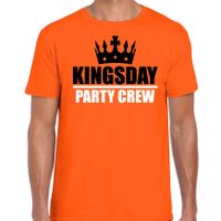 Kingsday party crew t-shirt oranje voor heren - Koningsdag shirts - thumbnail