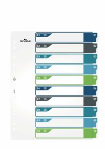 Durable 679527 Register DIN A4+ 1-10 Polypropyleen Meerdere kleuren 10 tabbladen 679527