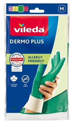 Vileda Dermo Plus “M” Handschoenen Groen Katoen, Nitril