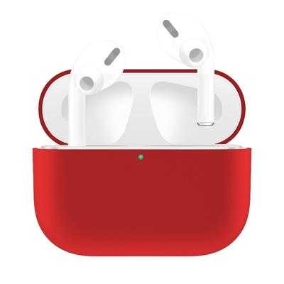 Voor AirPods Pro effen kleur silicone oortelefoon beschermhoes (rood)