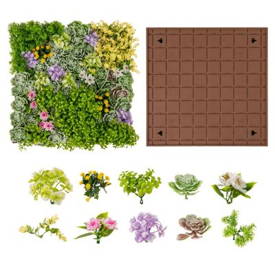 50 x 50 cm Pak van 2 Vierkante 3D Kunstloof Wanddecoraties 10 Soorten Gemengde Kunstplanten Wanddecoratie voor Binnen Buiten