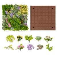 50 x 50 cm Pak van 2 Vierkante 3D Kunstloof Wanddecoraties 10 Soorten Gemengde Kunstplanten Wanddecoratie voor Binnen Buiten