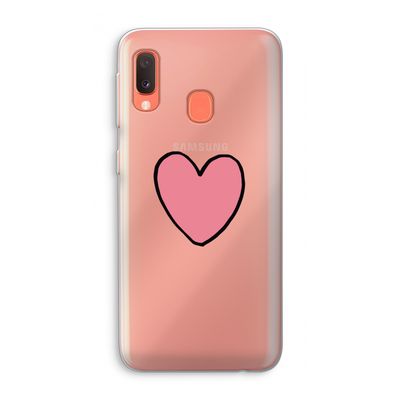 Hartje: Samsung Galaxy A20e Transparant Hoesje