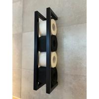 REA toiletrolhouder wandmodel 45x10x12 cm tbv 4 toiletrollen zwart mat