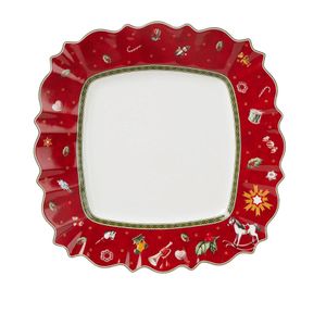 Villeroy & Boch Toy's Delight Dinerbord Vierkant Porselein Groen, Rood, Wit 1 stuk(s)