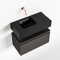 Toiletmeubel Mondiaz Andor | 60 cm | Meubelkleur Dark grey | Lex vrijhangend wastafel Urban Links | Zonder kraangat