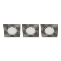 Set 3x Bella Ondiepe LED spot kantelbaar 5Watt vierkant NIKKEL IP65 dimbaar