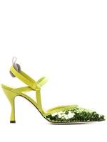 FENDI escarpins orné de sequins à bout pointu - Vert