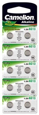 Camelion batterij lr44/d357/v13ga/ag13 kaart a 10 stuks