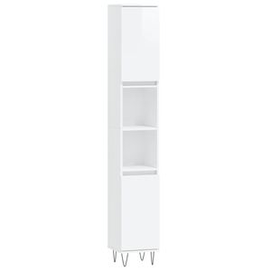 The Living Store Badkaast - Kast - 30x30x190cm - Hoogglans Wit