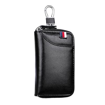 9102 multifunctionele taille opknoping lederen rits portemonnee sleutels houder zak (zwart)