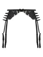 Fleur Du Mal Zijden jarretelgordel - Zwart - thumbnail