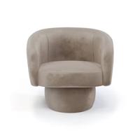 Taupe fluwelen draaifauteuil