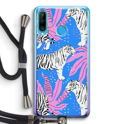 Tijger: Huawei P30 Lite Transparant Hoesje met koord