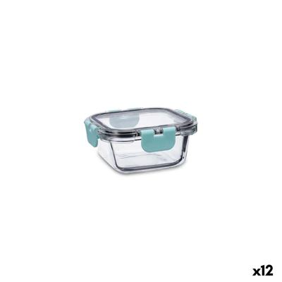 Hermetische Lunchtrommel Quid Purity Vierkant 310 ml Transparant Glas (12 Stuks)