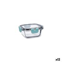 Hermetische Lunchtrommel Quid Purity Vierkant 310 ml Transparant Glas (12 Stuks)