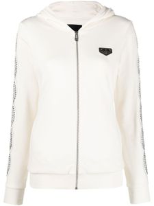 Philipp Plein hoodie à ornements cristal - Blanc