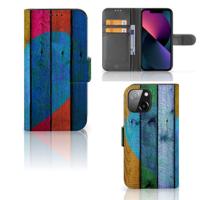 iPhone 13 Mini | Book Style Case | Wood Heart - Cadeau voor je Vriend
