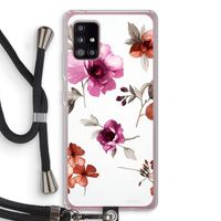 Geschilderde bloemen: Samsung Galaxy A51 5G Transparant Hoesje met koord