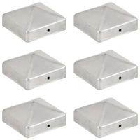 VidaXL Paalkappen 6 st piramide 71x71 mm gegalvaniseerd metaal