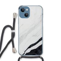 Elegante marmer: iPhone 13 Transparant Hoesje met koord