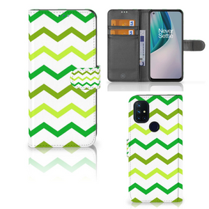 OnePlus Nord N10 Telefoon Hoesje Zigzag Groen