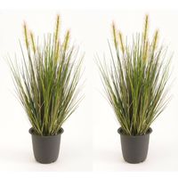 Set van 2x stuks kunstplanten groen gras sprieten 45 cm. - Kunstplanten - thumbnail