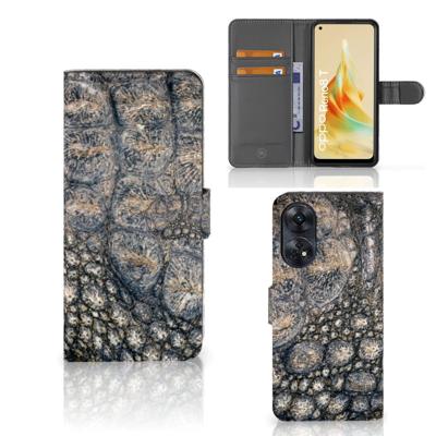 OPPO Reno8 T 4G | Telefoonhoesje | Met pasjeshouder | Krokodillenprint