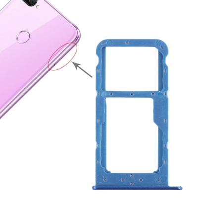 SIM-kaarthouder + SIM-kaarthouder / Micro SD-kaart lade voor Huawei Honor 9i (blauw)