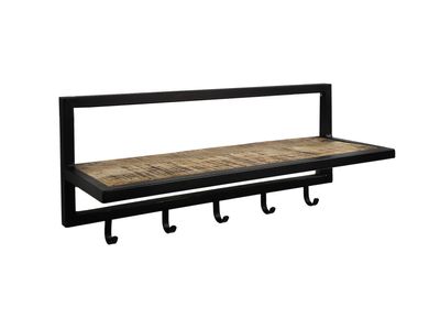 HSM Collection Kapstok Acacia hout metaal B 66 cm naturel zwart