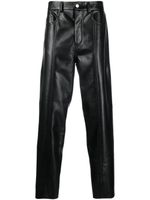 Nanushka pantalon droit en cuir artificiel - Noir