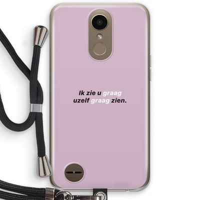 uzelf graag zien: LG K10 (2017) Transparant Hoesje met koord