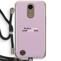 uzelf graag zien: LG K10 (2017) Transparant Hoesje met koord