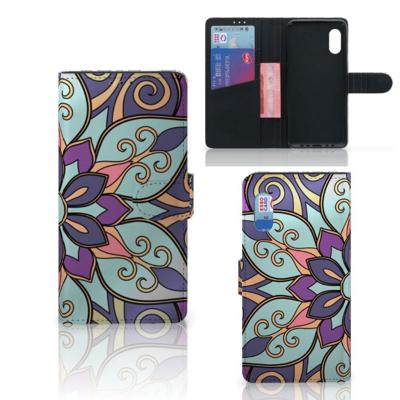 Samsung Xcover Pro Hoesje Purple Flower | Portemonnee hoesje