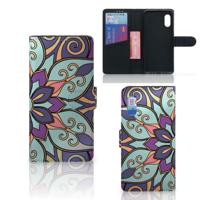 Samsung Xcover Pro Hoesje Purple Flower | Portemonnee hoesje