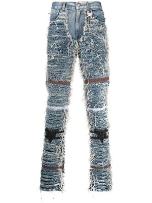 1017 ALYX 9SM jean droit à effet usé - Bleu