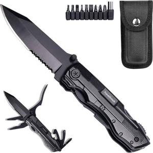 Travelhawk Zakmes - Multitool Zakmes - 14-in-1 Multitool - Blikopener - Flesopener - Zakmes -Schroevendraaier -9 verwiss