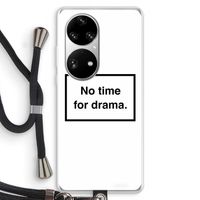 No drama: Huawei P50 Pro Transparant Hoesje met koord No drama: Huawei P50 Pro Transparant Hoesje met koord