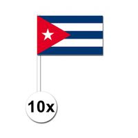 10 zwaaivlaggetjes Cuba 12 x 24 cm - thumbnail