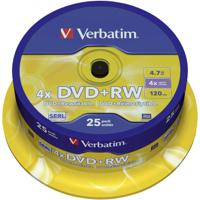 Verbatim 43489 DVD+RW disc 4.7 GB 25 stuk(s) Spindel Herschrijfbaar - thumbnail