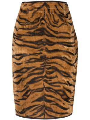 Gianfranco Ferré Pre-Owned jupe crayon à imprimé animalier (années 1990) - Marron