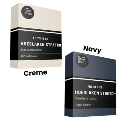 Hoeslaken - Katoen Jersey Stretch - 90x200 cm - Keuze Uit Meerdere Kleuren - Fresh and Co - Dekbed-Discounter.nl
