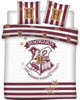 Harry Potter Dekbedovertrek - Hogwarts wit/rood katoen