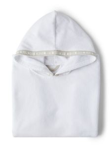 Brunello Cucinelli Kids poncho en coton à logo imprimé - Blanc