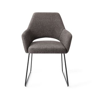 Jesper Home Yanai eetkamerstoel Amazing Grey slide black