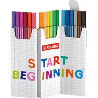 STABILO Pen 68 viltstift, geassorteerde kleuren, deskset van 18 stuks