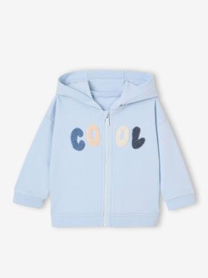Babysweater met rits en capuchon hemelsblauw