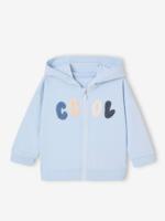 Babysweater met rits en capuchon hemelsblauw