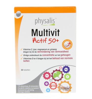 Physalis Supplementen Multivit Actif 50+ 30Tabletten